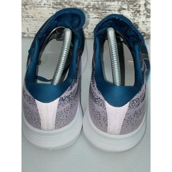 ASICS Evoride 3 Women's Running Shoes Blue Pink Lightweight Athletic Sneakers - Picture 9 of 16